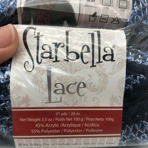 Premier Yarns Starbella Lace Marine #51-08 Navy Blue 3 Skeins #6 Bulky Ruffle
